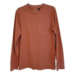 Goodfellow Mens Size S Long Sleeve Crewneck T-Shirt with Pocket Thick Cotton